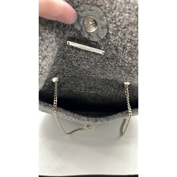Sarah Oliver handmade grey wool bag with chain - Picture 5 of 7